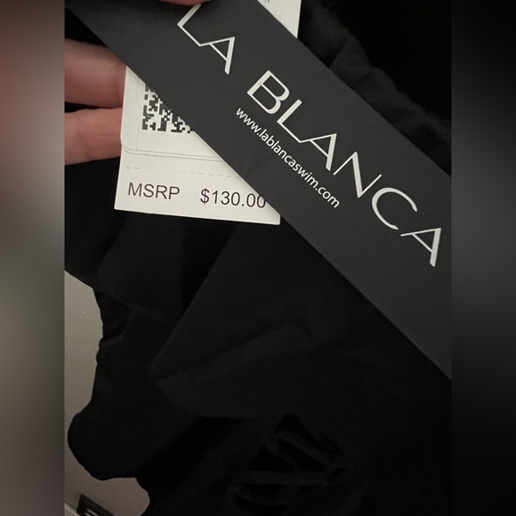 New La Blanca Island Goddess Ruffle Bandeau One Piece in Black - Picture 8 of 9